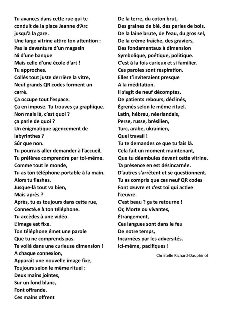 2024.03 TEXTE Tu avances dans cette rue